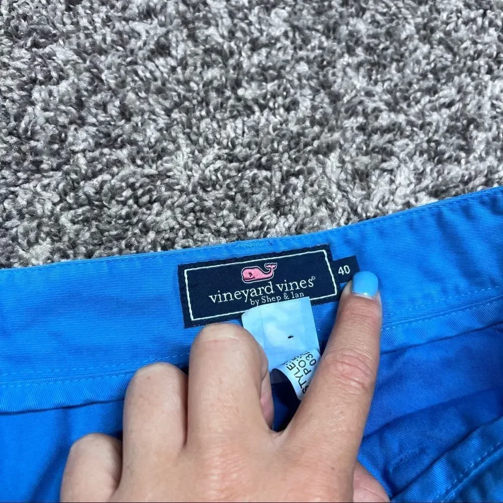 Vineyard Vines Island Shorts Whale Blue Ombre Flat Front Chino Shorts Mens Sz 40